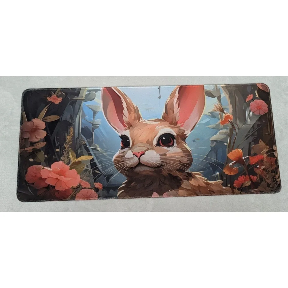 Large Pad for Desktop Laptop Baby Bunny Mouse Pads Desk Covers Rubber Back 27X12